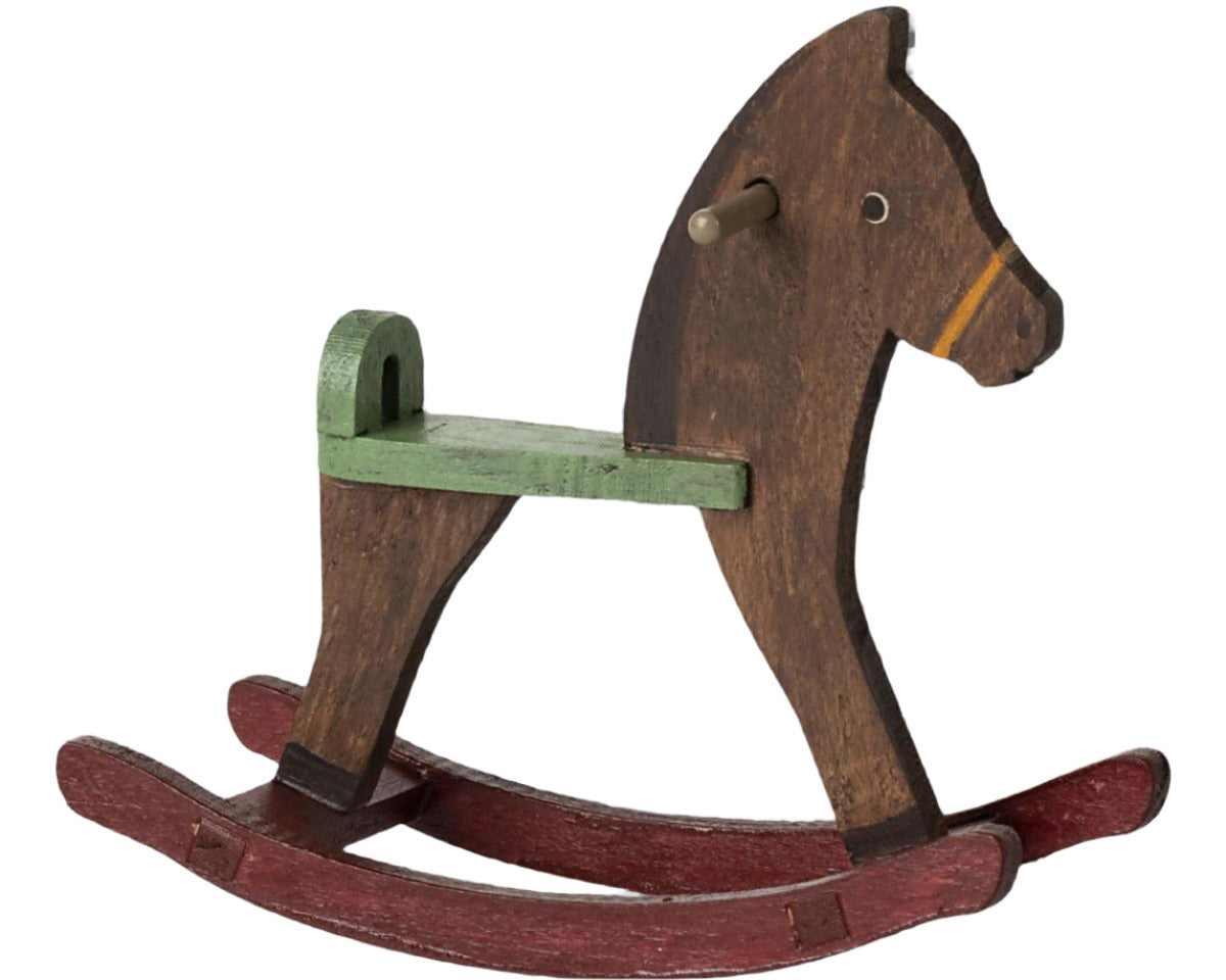 MAILEG MOUSE ROCKING HORSE - DARK BROWN - Little-ish