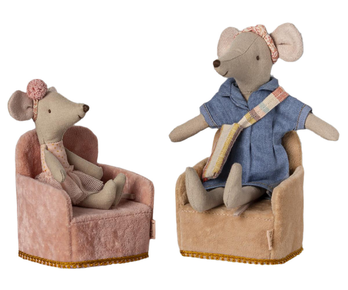MAILEG SINGLE MOUSE CHAIR - ROSE - Little-ish