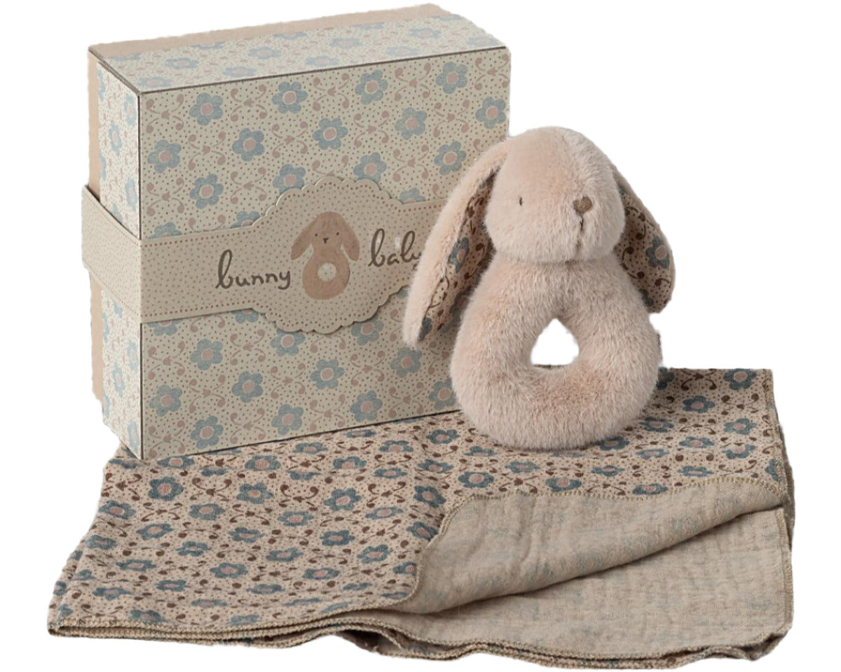 MAILEG RABBIT RATTLE SET - POWDER - Little-ish
