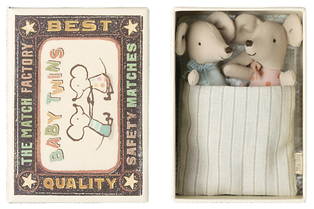 MAILEG BABY MICE TWINS IN MATCHBOX - Little-ish