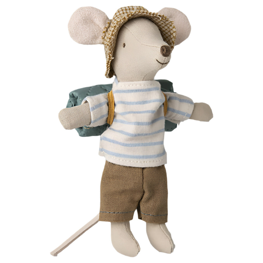 MAILEG HIKER MOUSE, BIG BROTHER (THIN BLUE STRIPES) - Little-ish