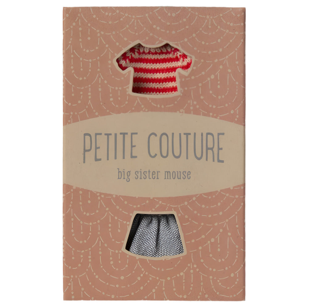 MAILEG KNITED STRIPE SWEATER AND SKIRT - BIG SISTER - Little-ish