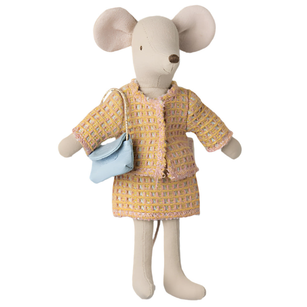 MAILEG YELLOW DRESS SUIT WITH BAG - MUM MOUSE - Little-ish