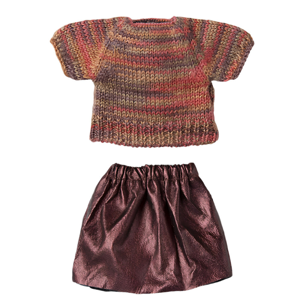 MAILEG METALIC SKIRT & KNITED SWEATER - MUM MOUSE - Little-ish
