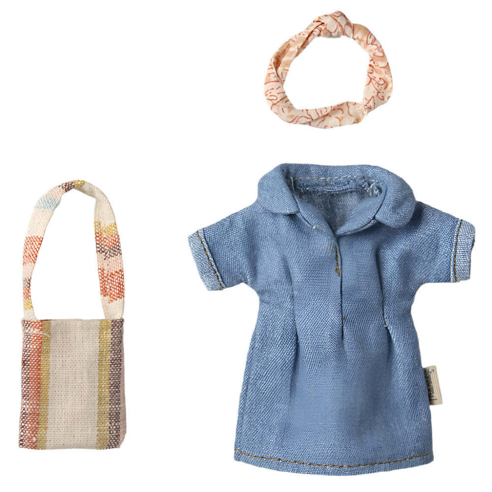 MAILEG DEMIN DRESS & BAG - MUM MOUSE - Little-ish
