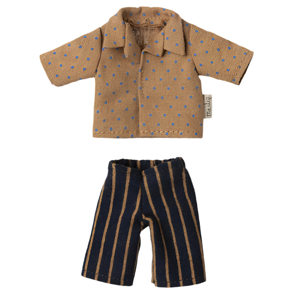 MAILEG POLKA DOT SHIRT & STRIPED PANT - DAD MOUSE - Little-ish