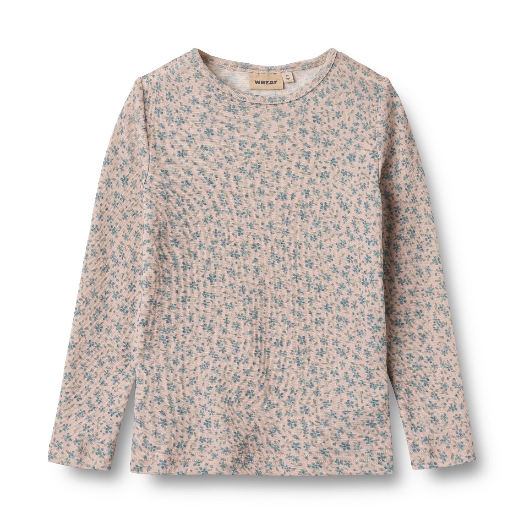ALFIE WOOL LONG SLEEVE SHIRT - BLUE FLOWERS - Little-ish