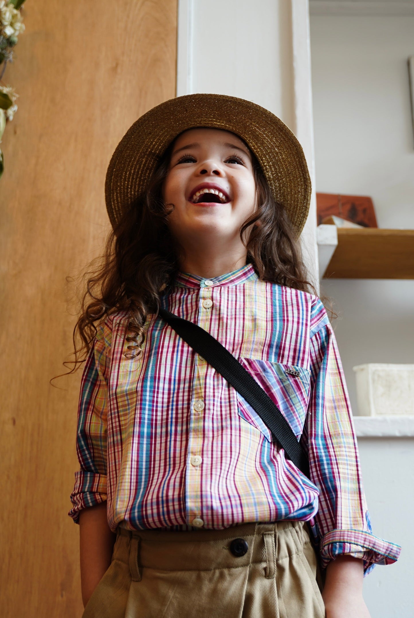 BIG PLAID TAB COLLAR SHIRT