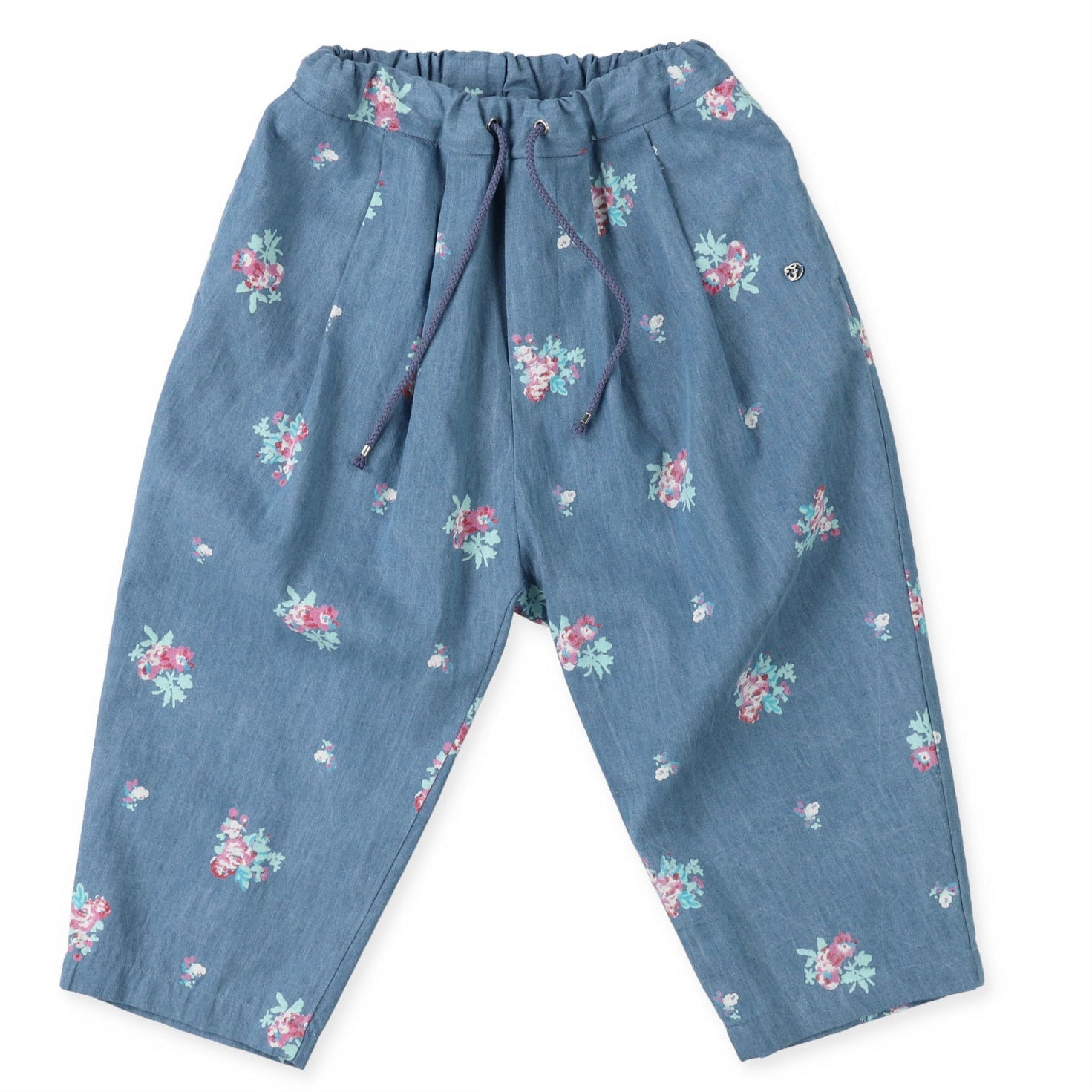 JAPANESE DEMIM FLORAL PANT - Little-ish