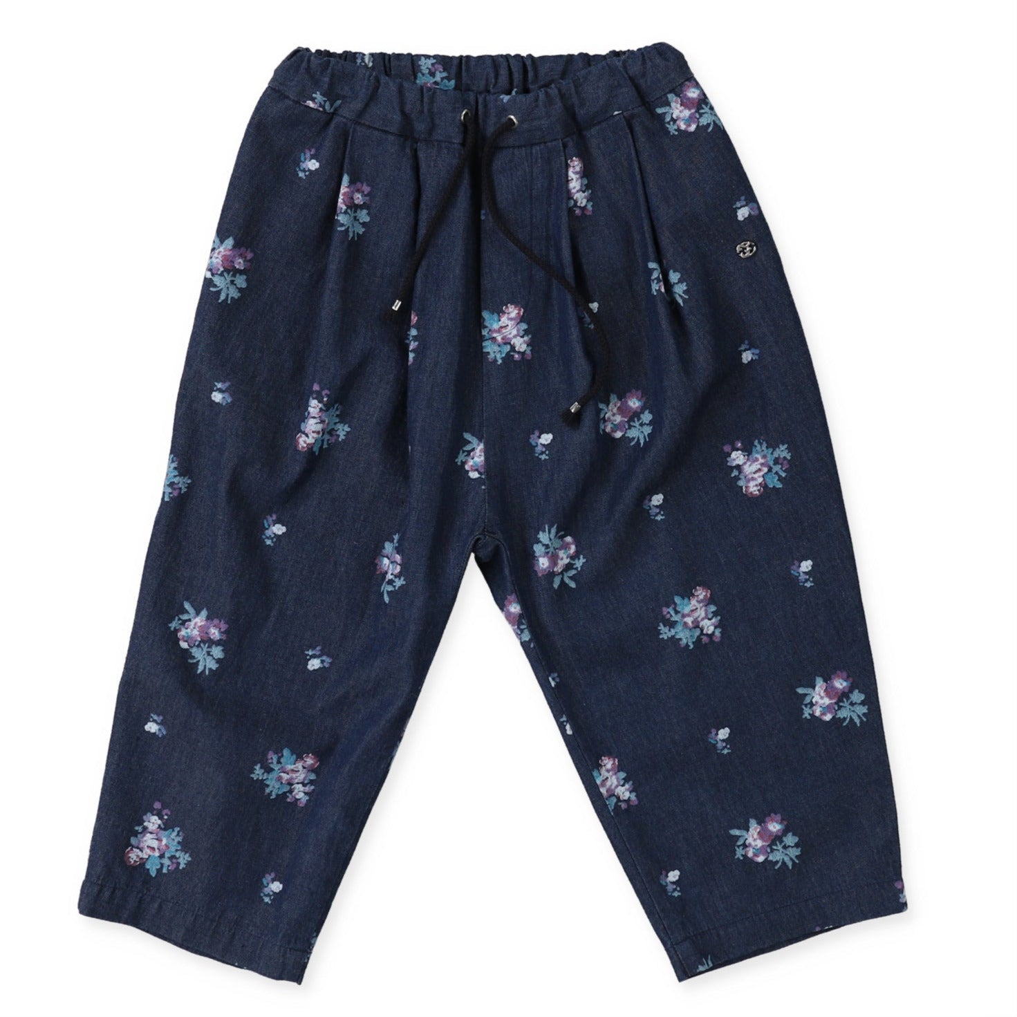 JAPANESE DEMIM FLORAL PANT - Little-ish