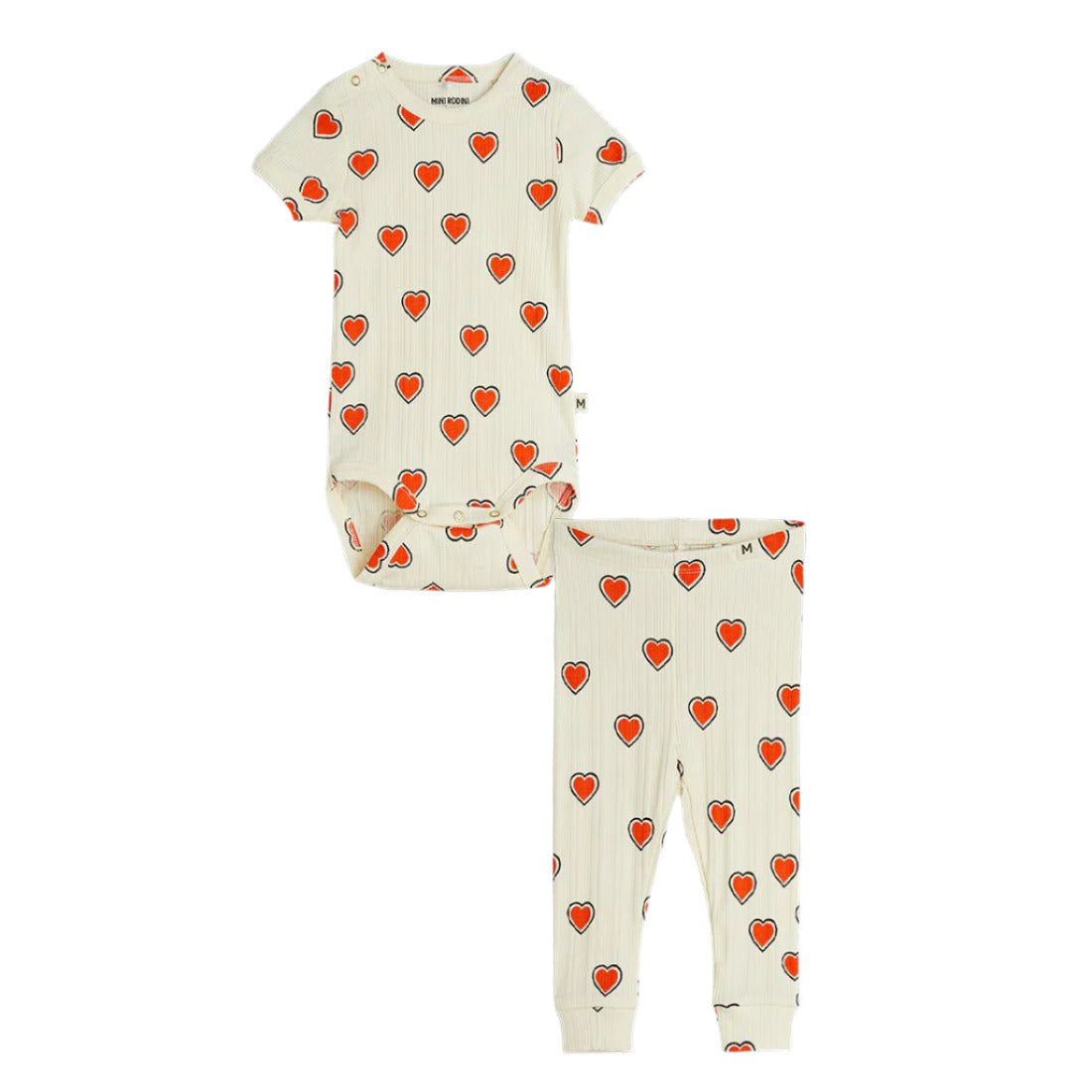 OUTLINED HEARTS BABY ONESIE SET - Little-ish