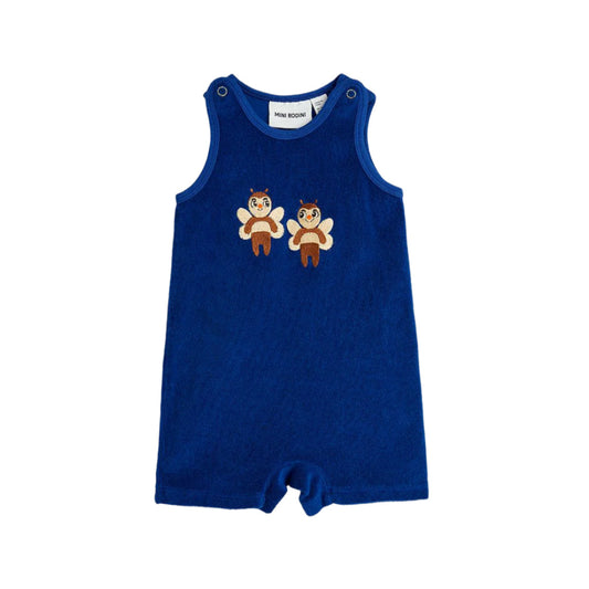 BEE EMBROIDERED TERRY ROMPER