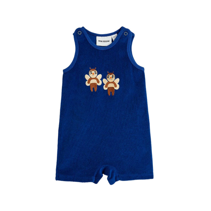BEE EMBROIDERED TERRY ROMPER