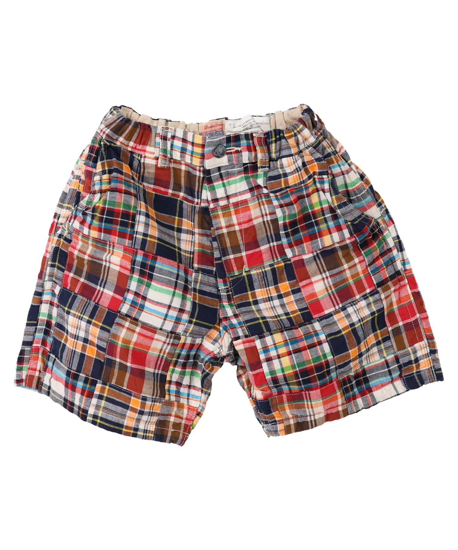 PATCHWORK PLAID UNISEX SHORTS - Little-ish