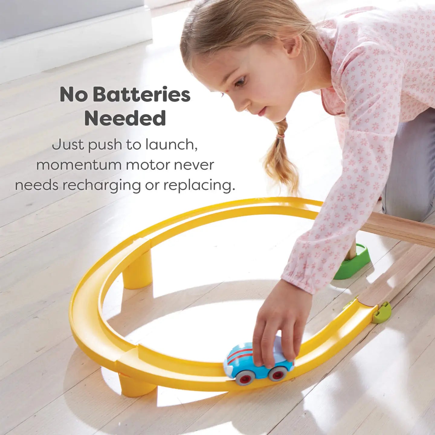 HABA LIGHT BLUE SPEEDSTER WITH MOMENTUM MOTOR