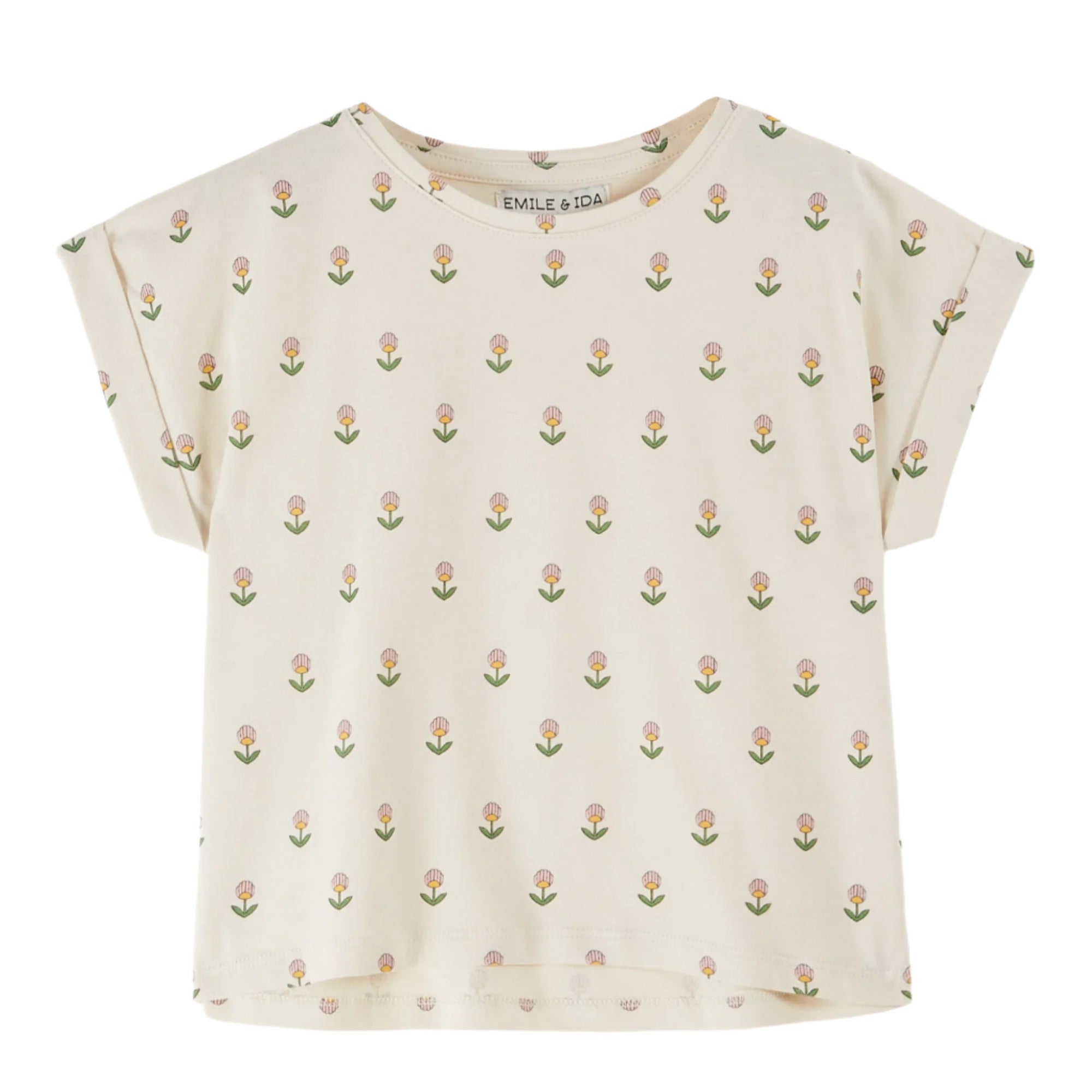CREAME FLORAL TEE SHIRT - Little-ish