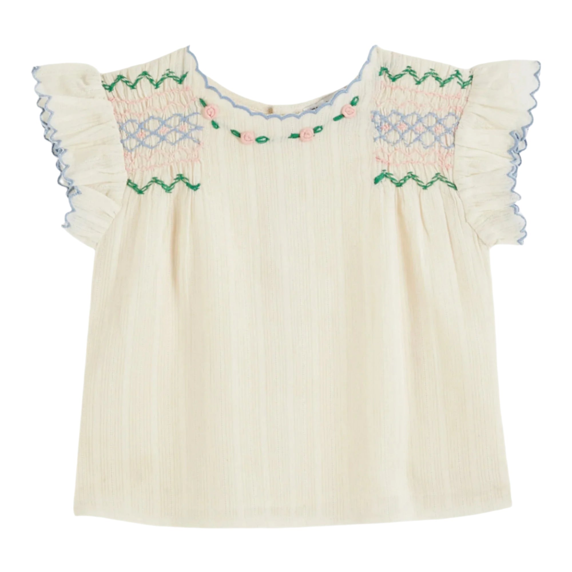 BRODEE SMOCKED BLOUSE - ECRU - Little-ish