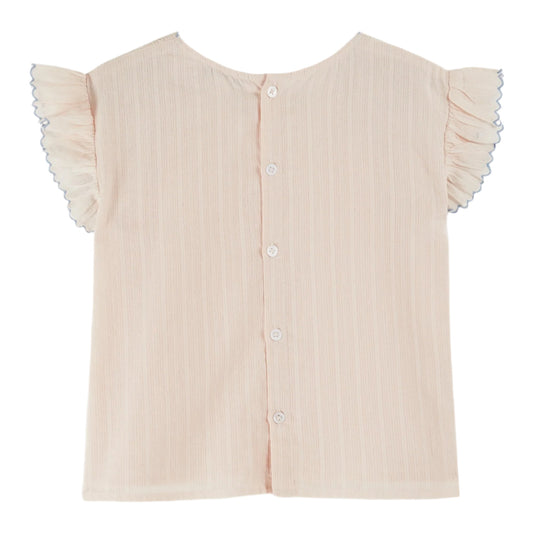 BRODEE SMOCKED BLOUSE - PASTEL PINK