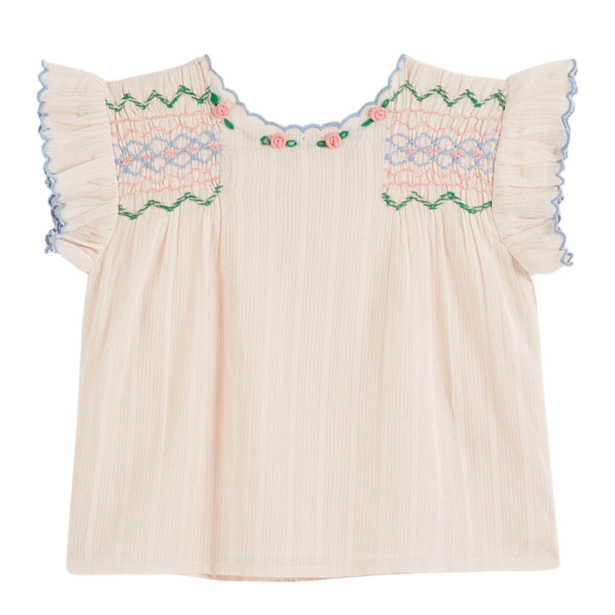 BRODEE SMOCKED BLOUSE - PASTEL PINK - Little-ish