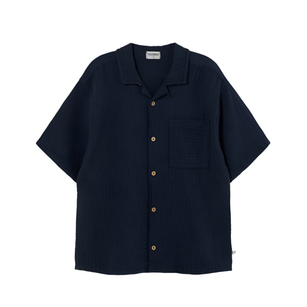 ABEL NAVY GAUZE SHIRT - Little-ish