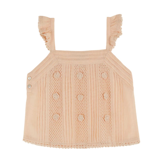 APRICOT CROCHETED BLOUSE