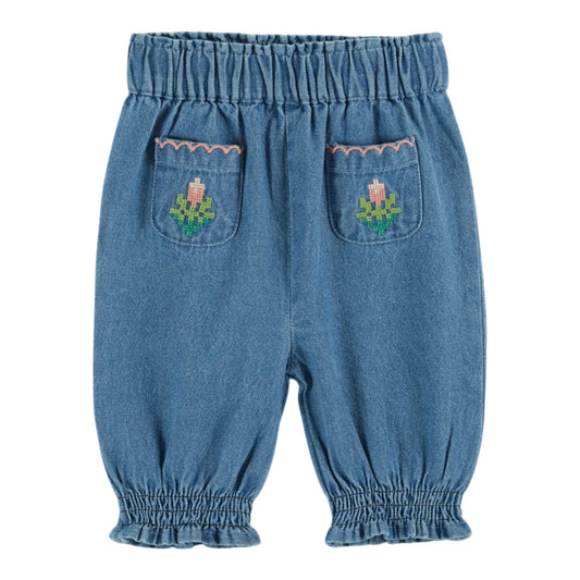 POCHES BRODEES LIGHT DENIM BABY PANTS