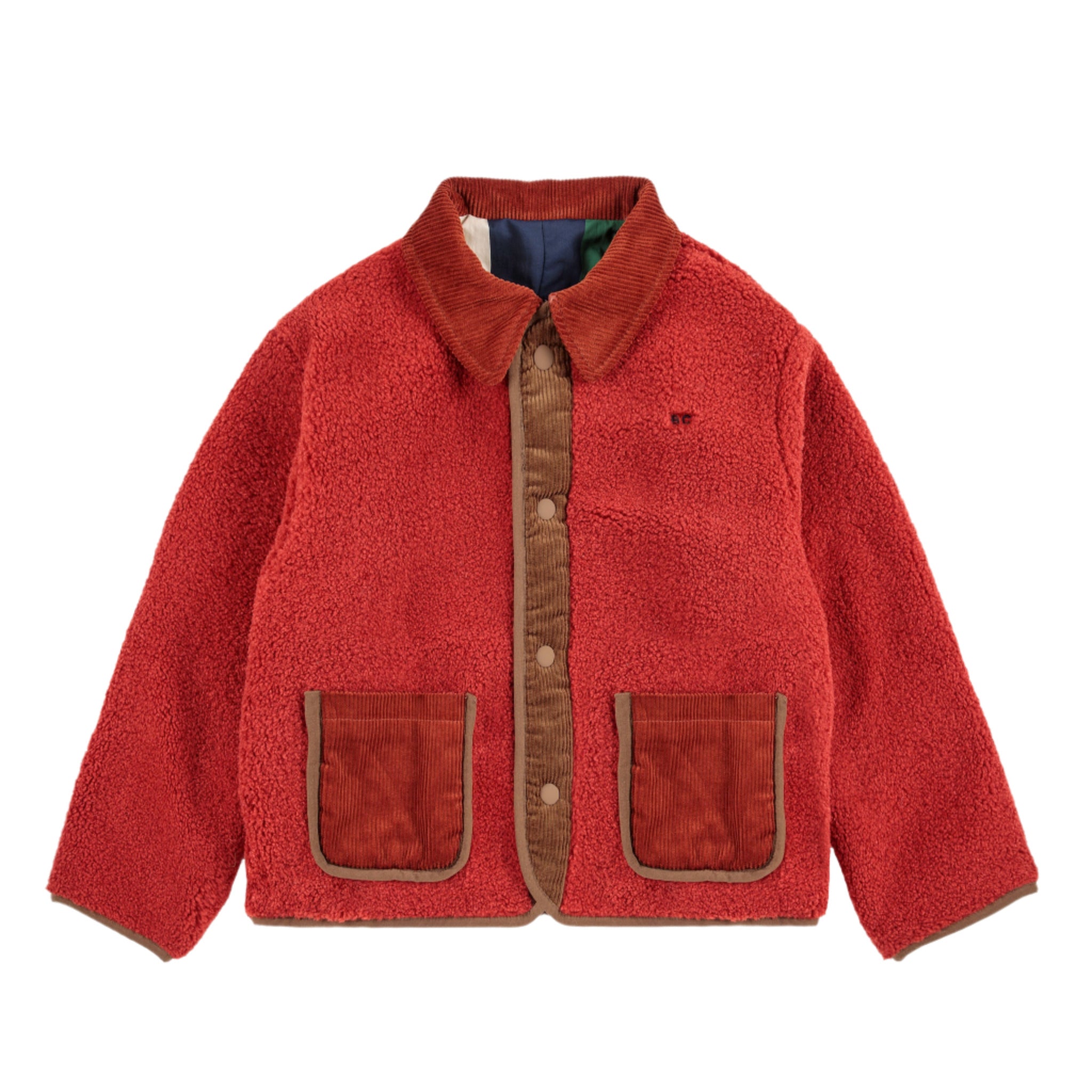 MULTICOLOR TILE REVERSIBLE SHEEPSKIN JACKET - Little-ish