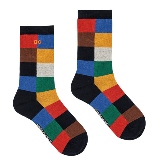 MULTICOLOR TILE LONG SOCKS