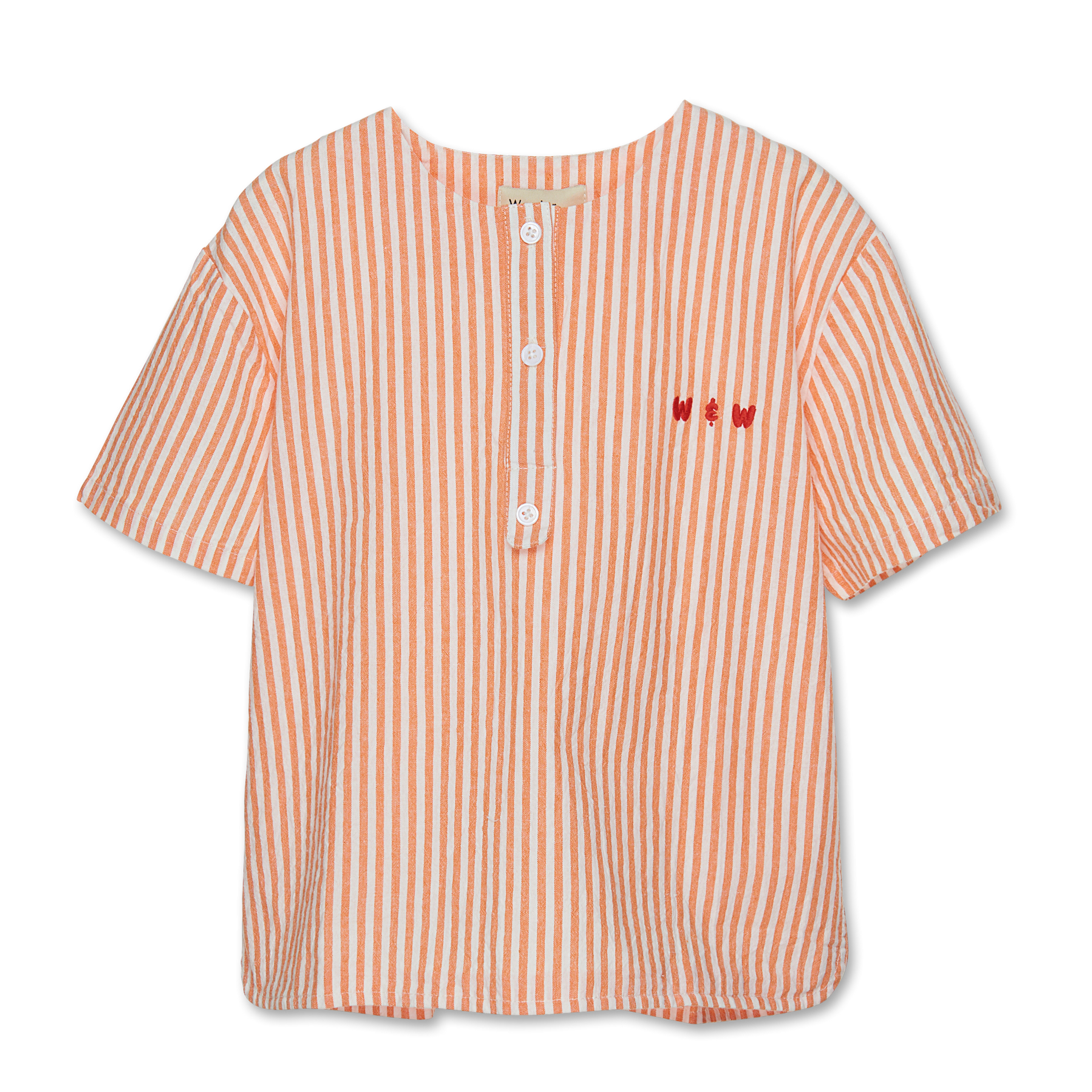 ORANGE STRIPE HENLEY TOP - Little-ish