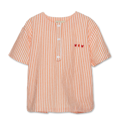 ORANGE STRIPE HENLEY TOP