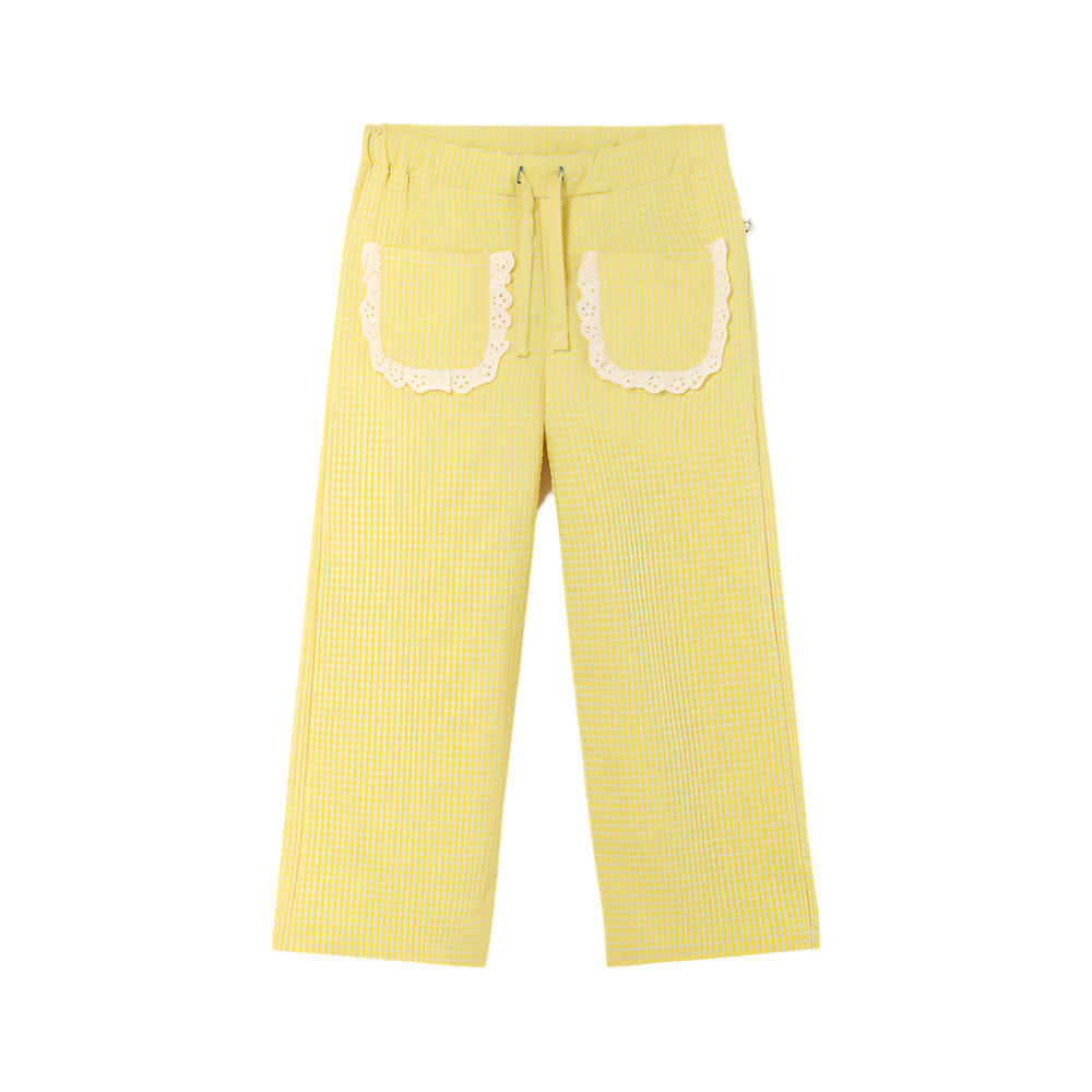 CLEAK GINGHAM YELLOW PANT - Little-ish