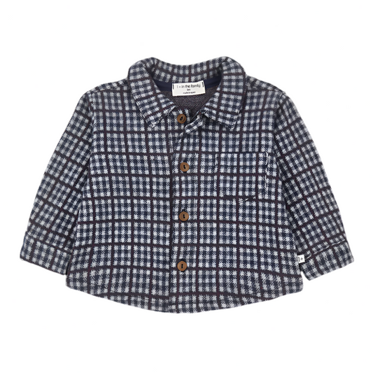 Baby shirt with a checkered pattern on a white background