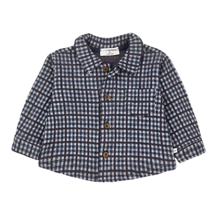 Baby shirt with a checkered pattern on a white background