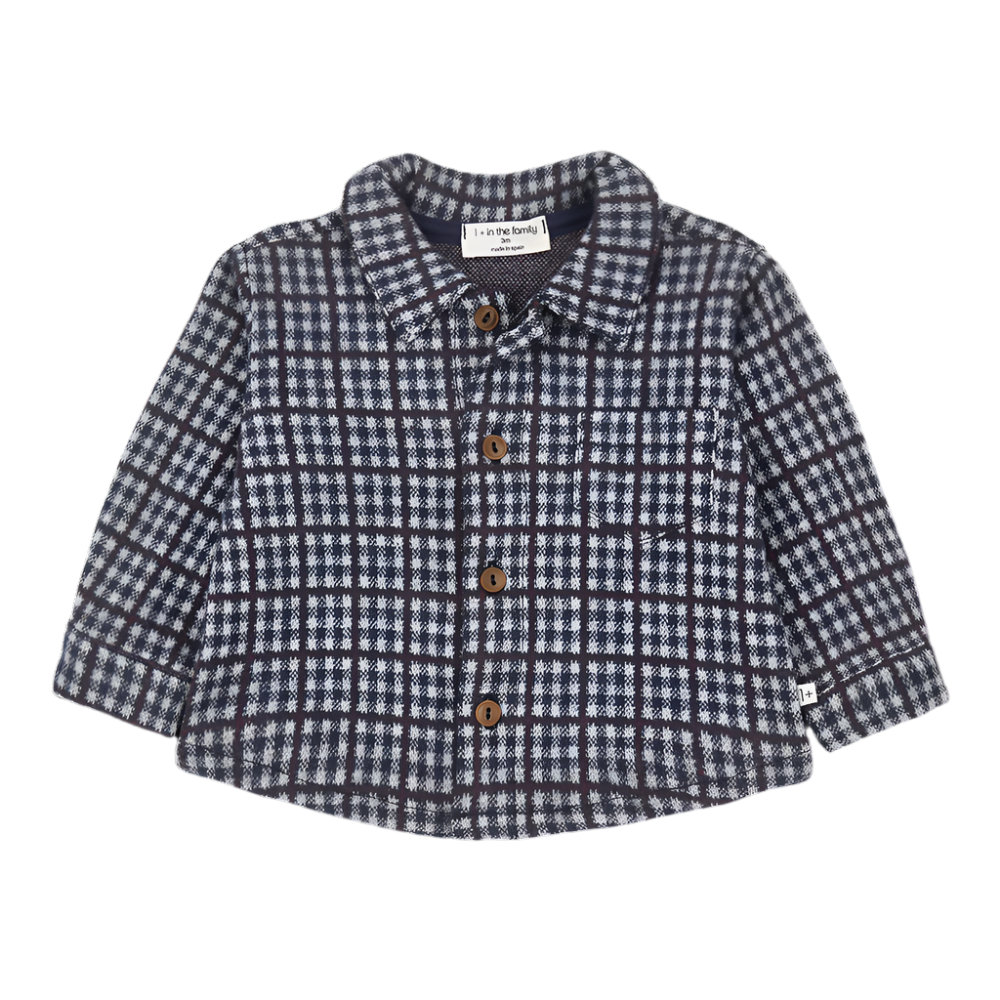 Baby shirt with a checkered pattern on a white background - Little-ish
