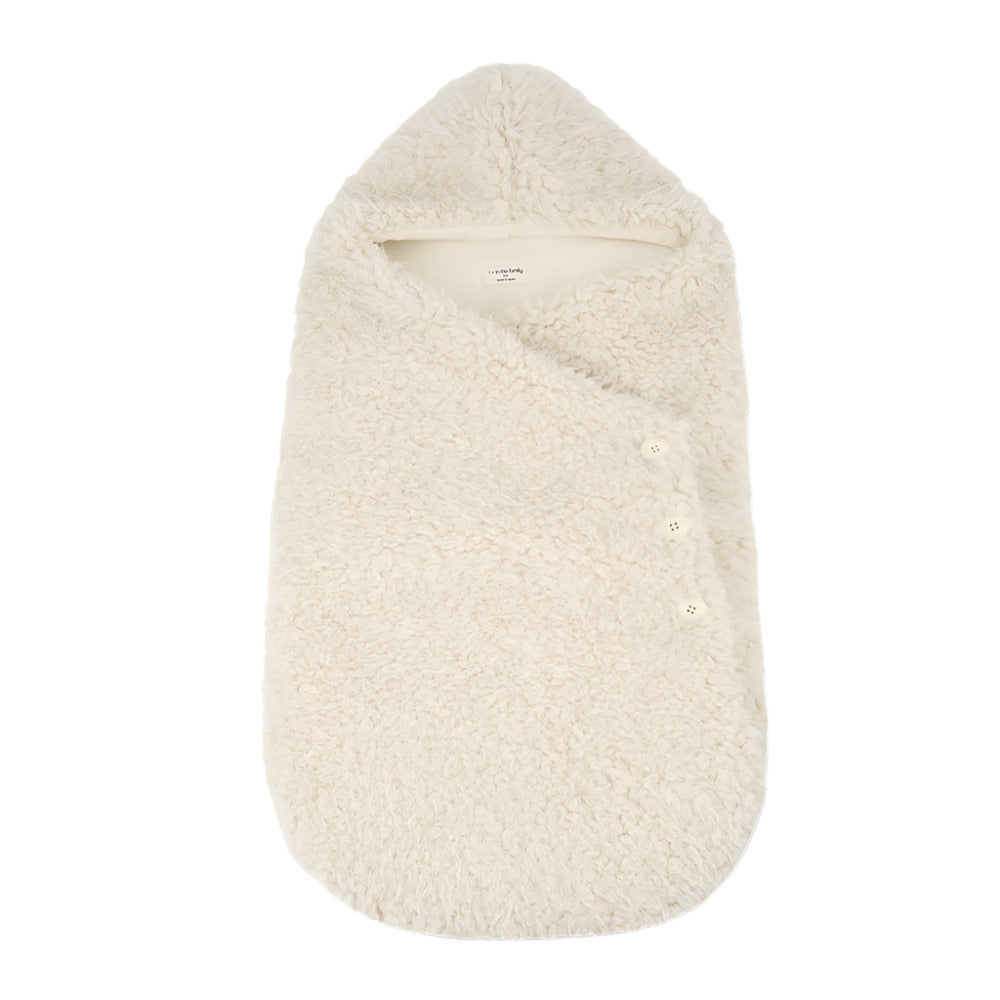 Ecru wool baby swaddle stroller bassinet - Little-ish
