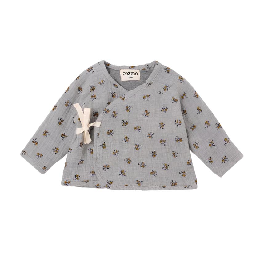 LIBERTY GAUZE BABY TOP - GRAY - Little-ish