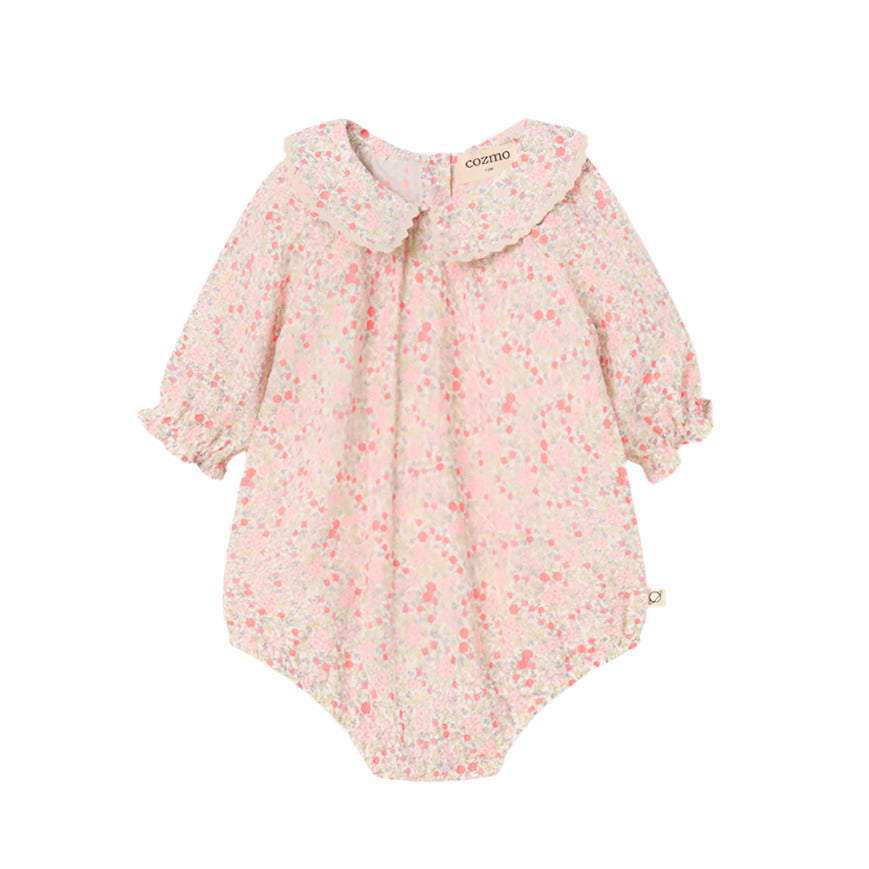 ELSA FLORAL ONESIE - CORAL - Little-ish