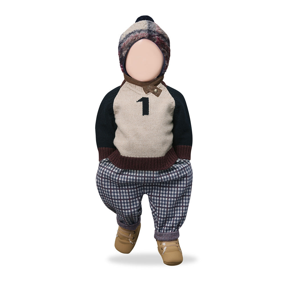 ERIK WOOL PLAID BEANIE - DARK BLUE - Little-ish