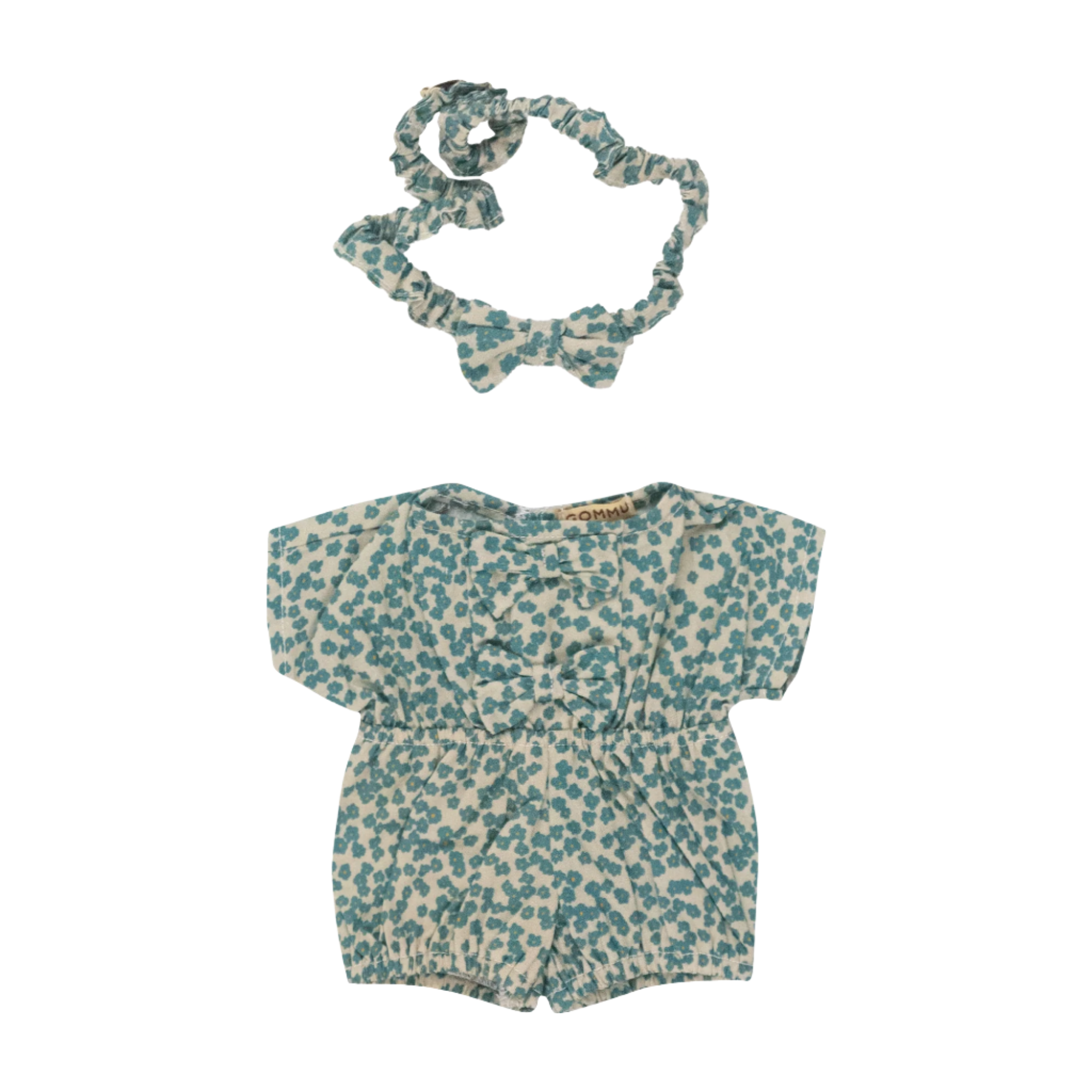 GOMMU ONE-PIECE WITH HEADBAND - GREEN FLORAL - Little-ish