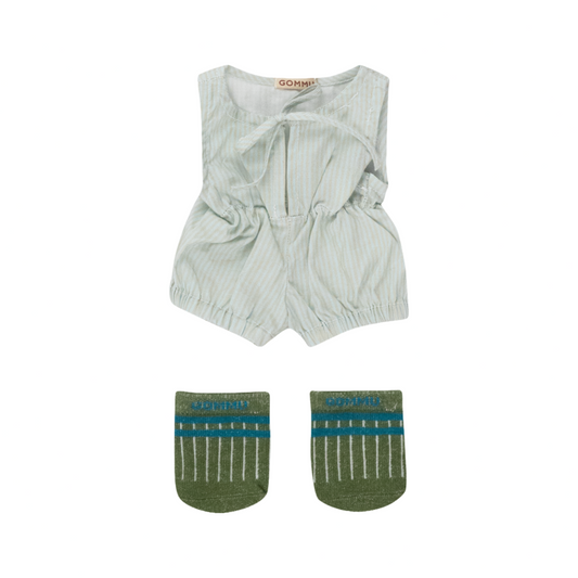 GOMMU ONE-PIECE JUMPER WITH SOCKS - GREEN FLORAL