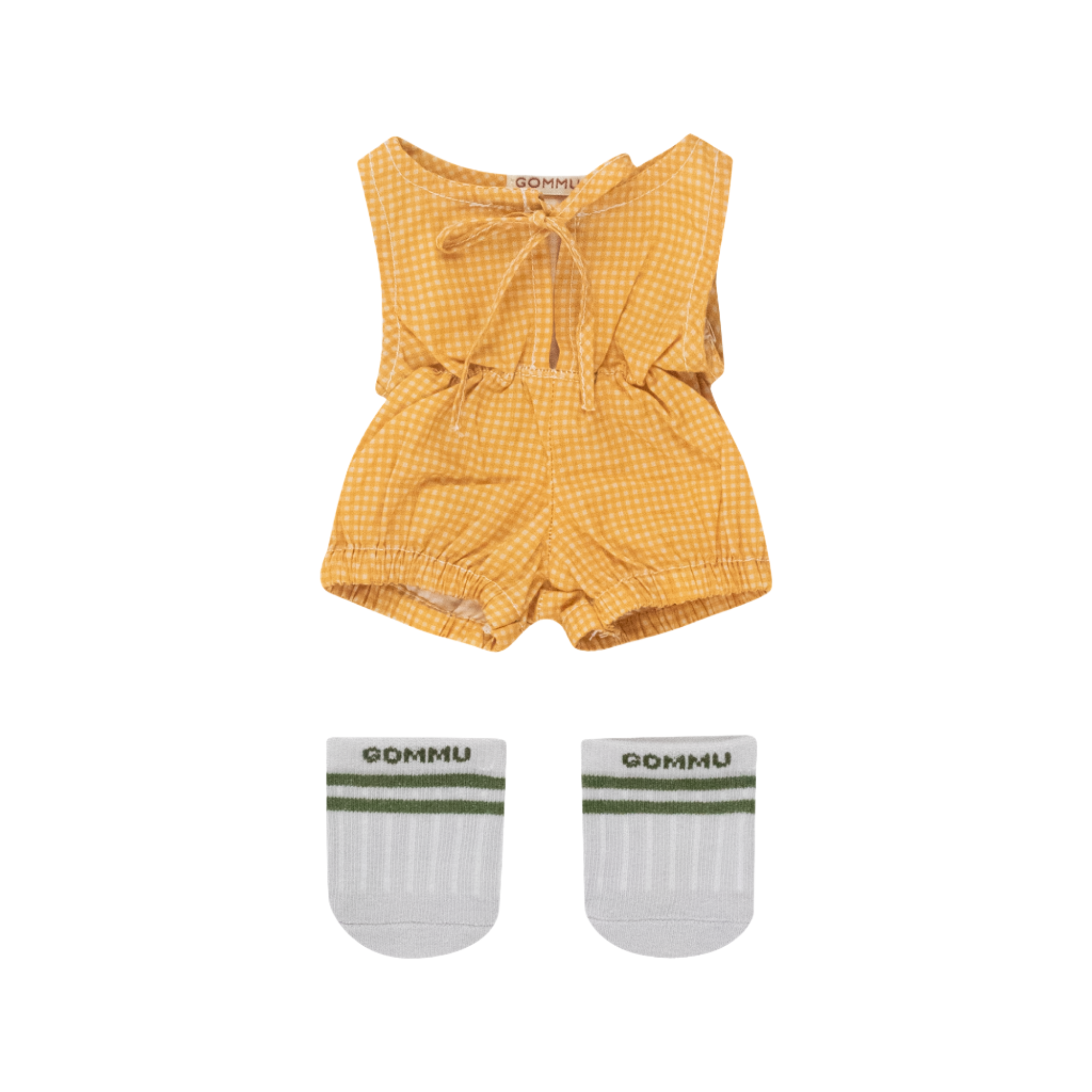 GOMMU ONE-PIECE JUMPER WITH SOCKS - VICHY YELLOW - Little-ish