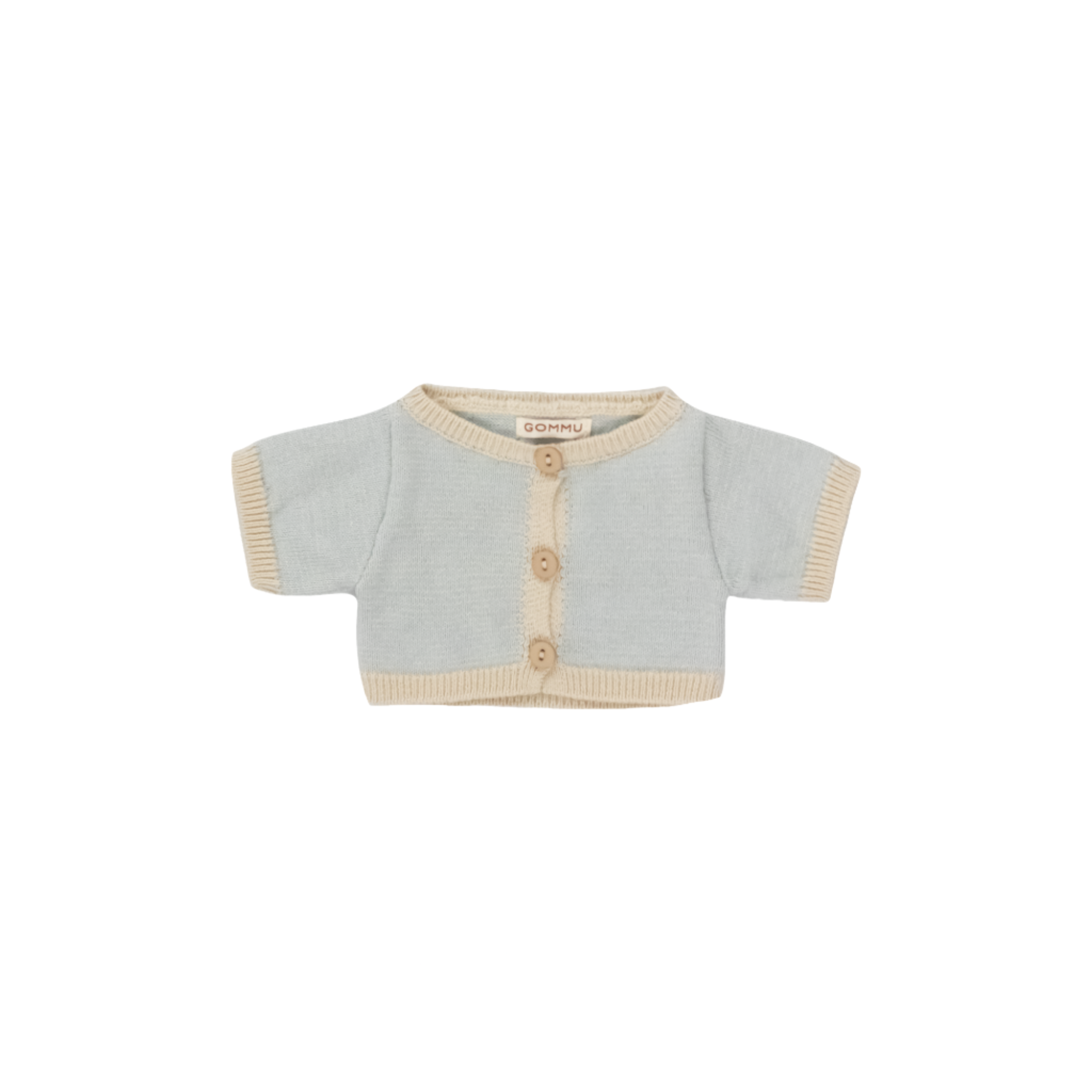 GOMMU STRIPED CARDIGAN - SKY BLUE AND CREAM - Little-ish