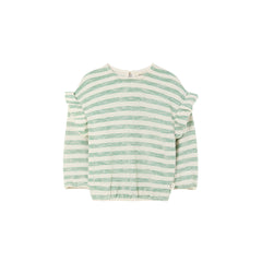 GRETA GREEN GRASS STRIPE BABY SWEATSHIRT