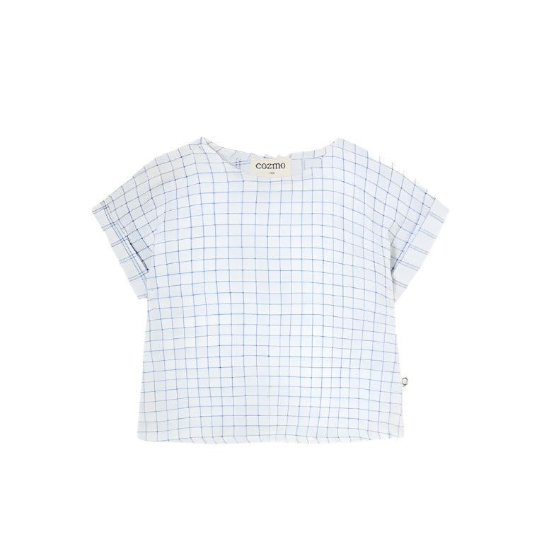 HANNES BLUE PLAID BABY TOP - Little-ish