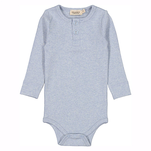 PLAIN BODY RIBBED LONG SLEEVE ONSIE - FRESH AIR MELANGE - Little-ish