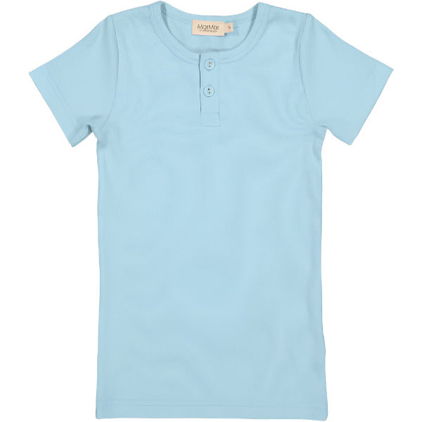 HEAVENLY BLUE RIBBED HENLEY SHIRT - Little-ish