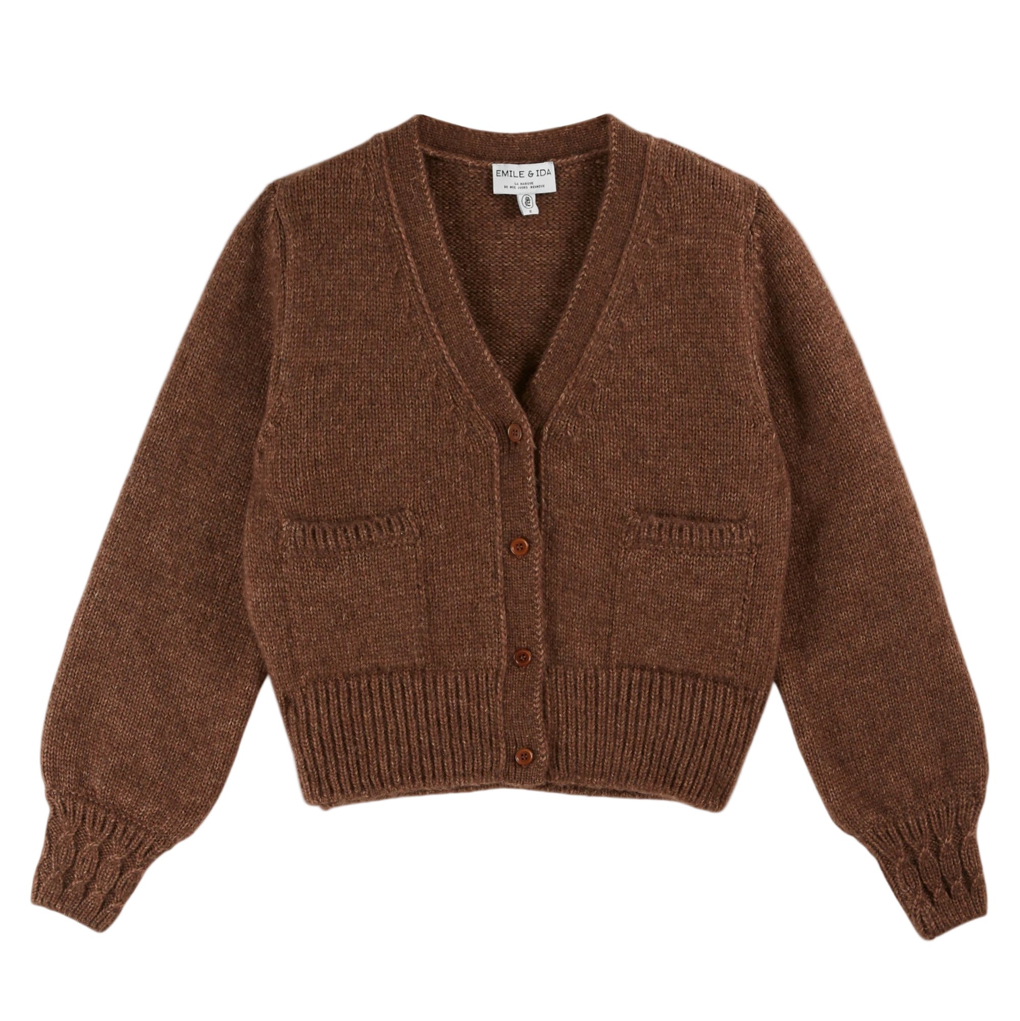 CARDIGAN COTE - CHATAIGNE BROWN - Little-ish