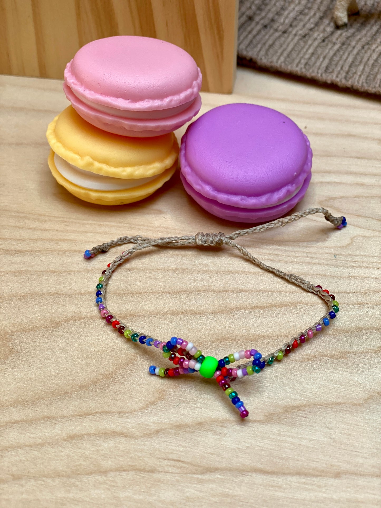 HAND BEADED BOW BRACELET