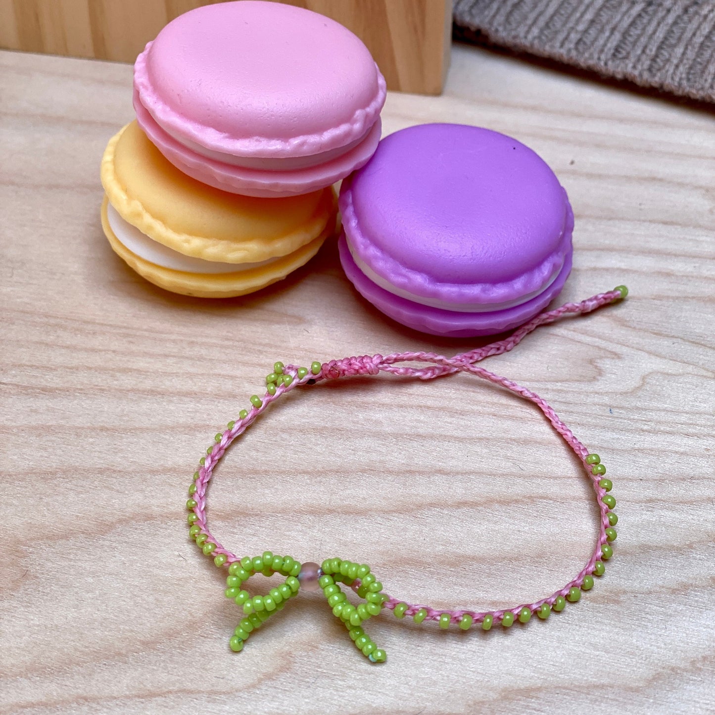 HAND BEADED BOW BRACELET
