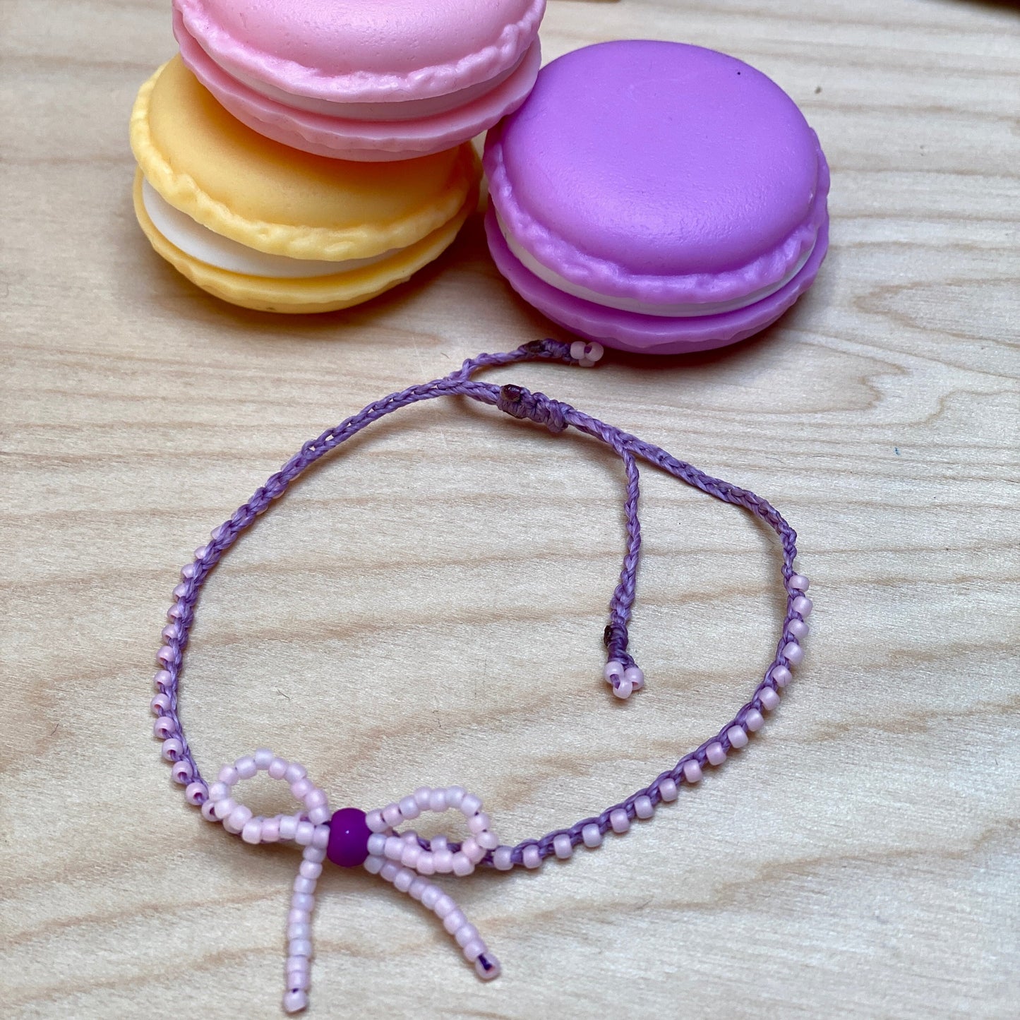 HAND BEADED BOW BRACELET
